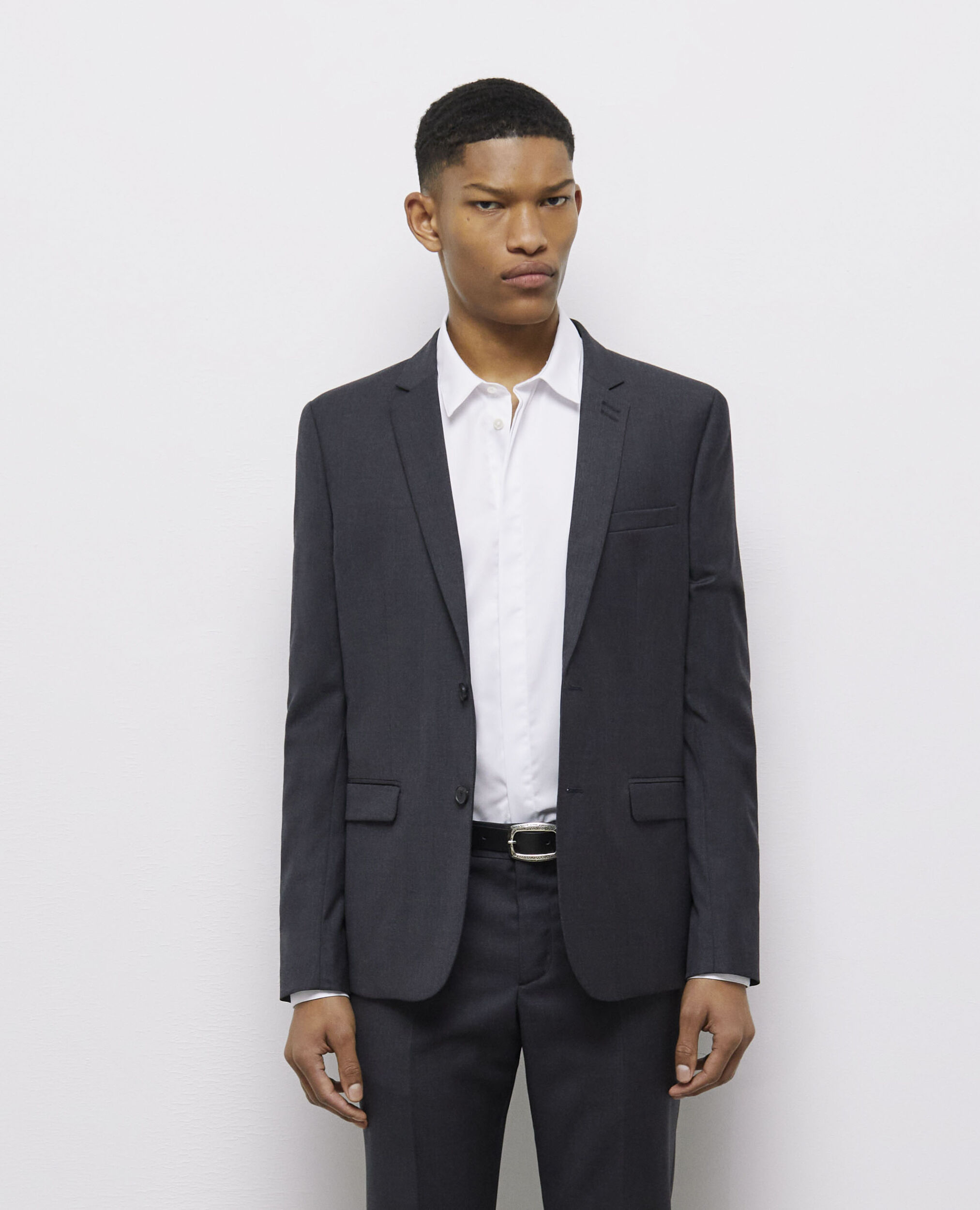 Veste de costume en laine grise