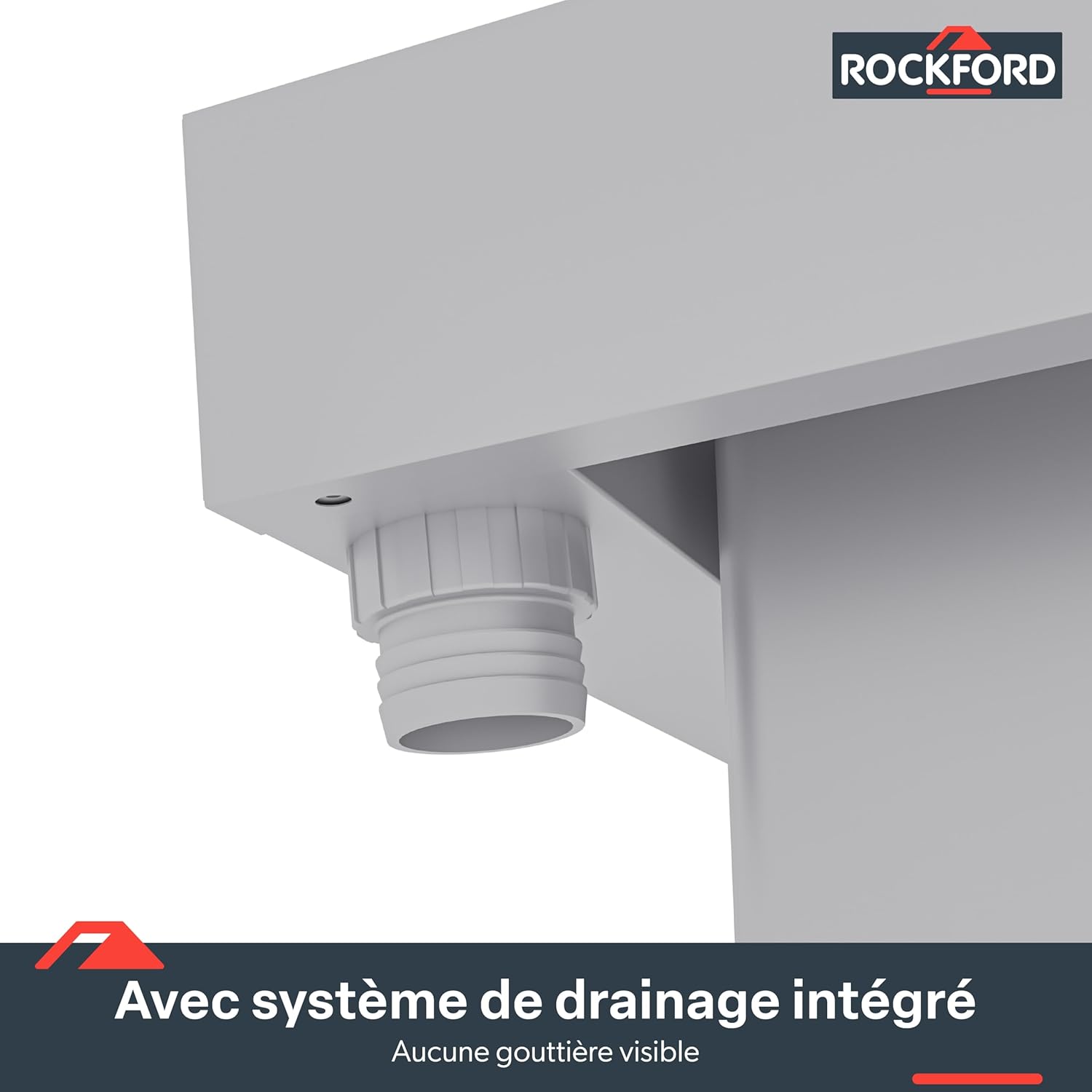 Rockford Porto 400 Gartenhaus aus Metall, hellgrau