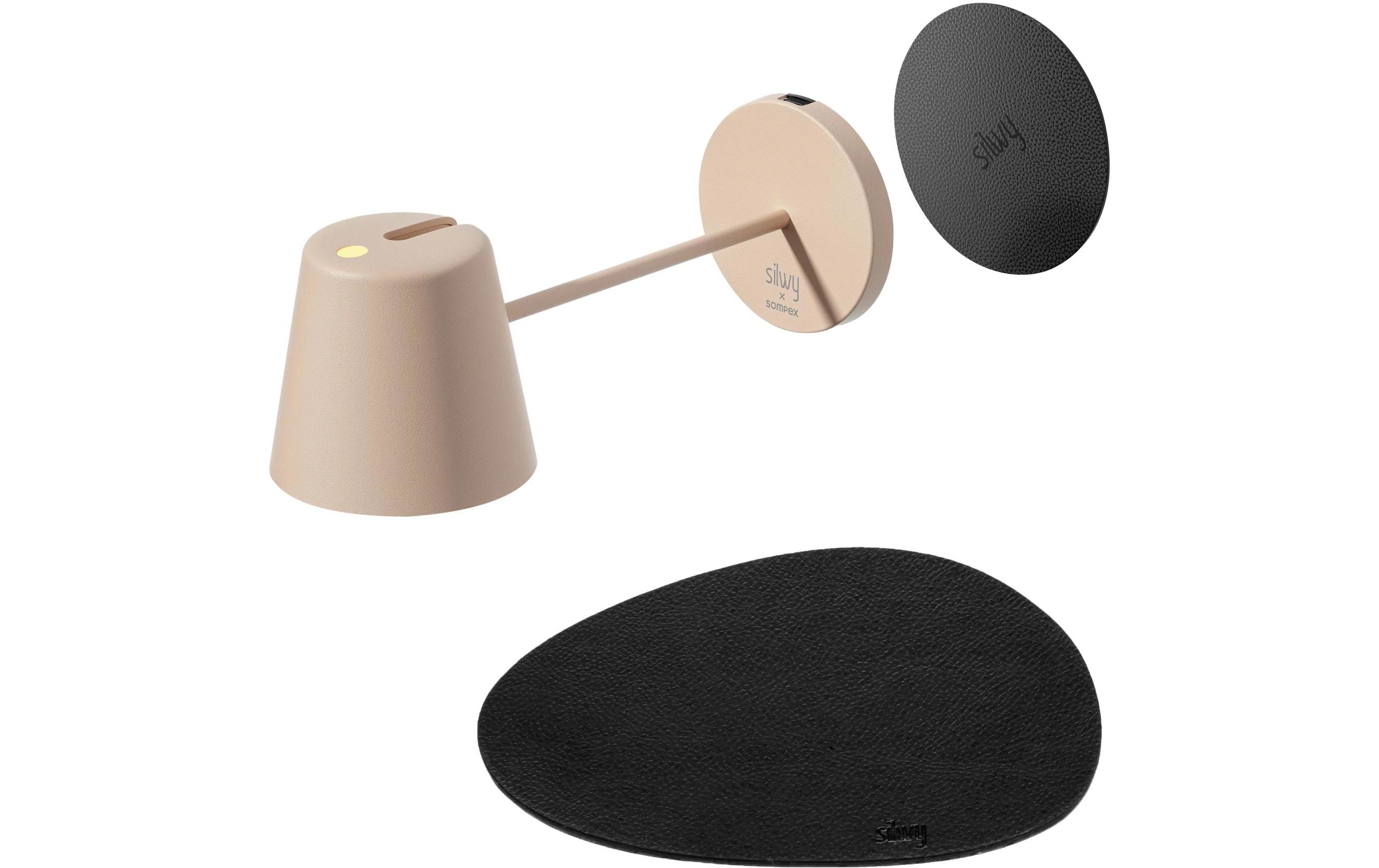 Magnet-Leuchte Portofino Sand inkl. Platzset und Pad<br>Schwenkbare Tisch- und Wandleuchte mit innovativer Magnetlösung