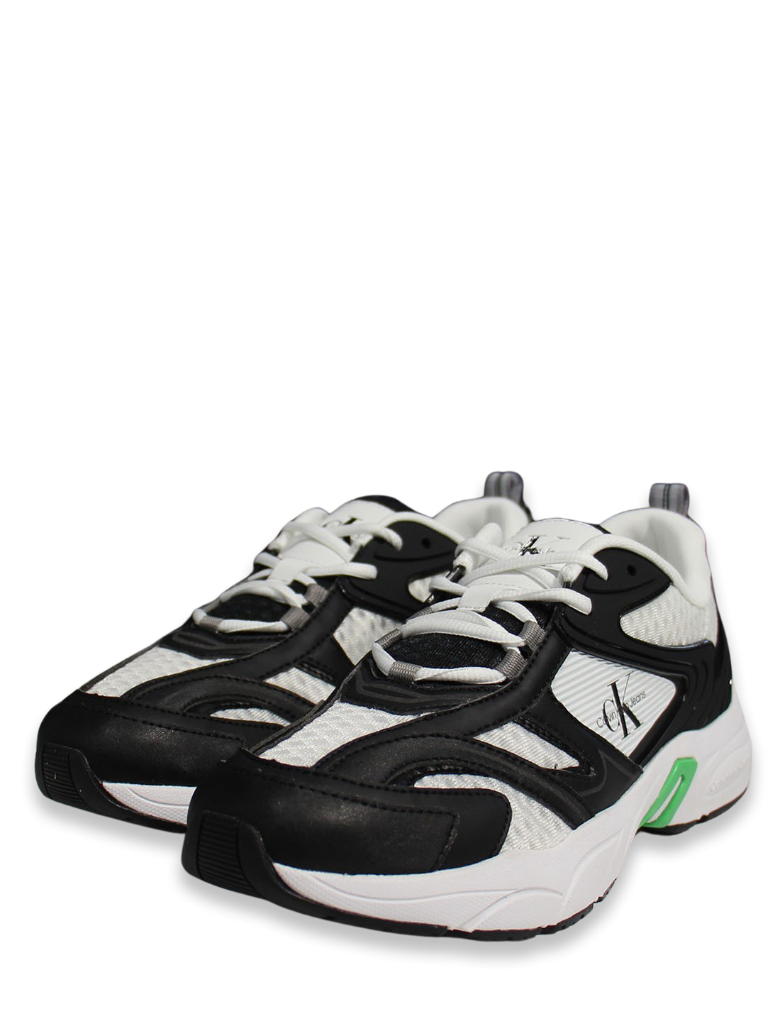 calvin klein Baskets de ville homme retro tennis low noir/blanc/vert