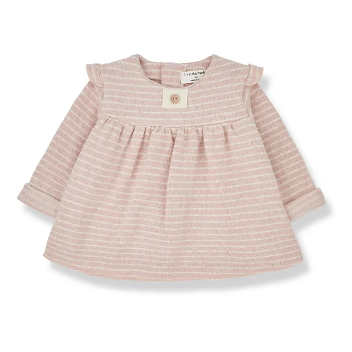 1+ in the family Robe Matière Recyclée Rayée Lili | Rose pâle