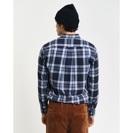 GANT Skotskternet Melange Skjorte, Evening Blue, 3XL