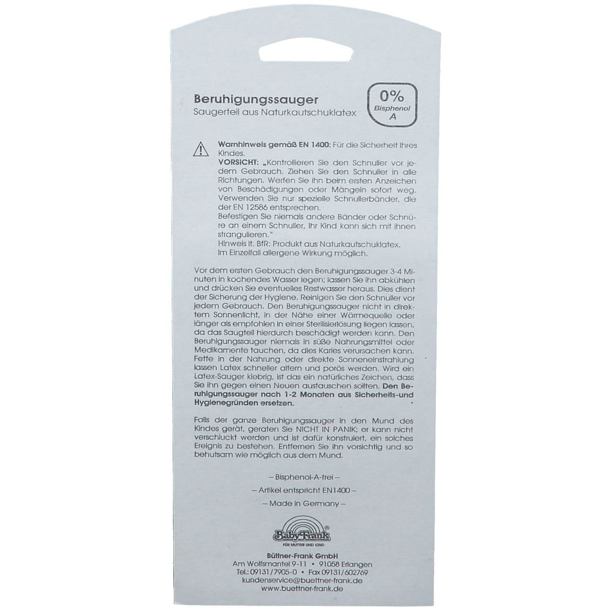 Baby-Frank® Beruhigungssauger Latex 6 - 18 Monate gelb/rot
