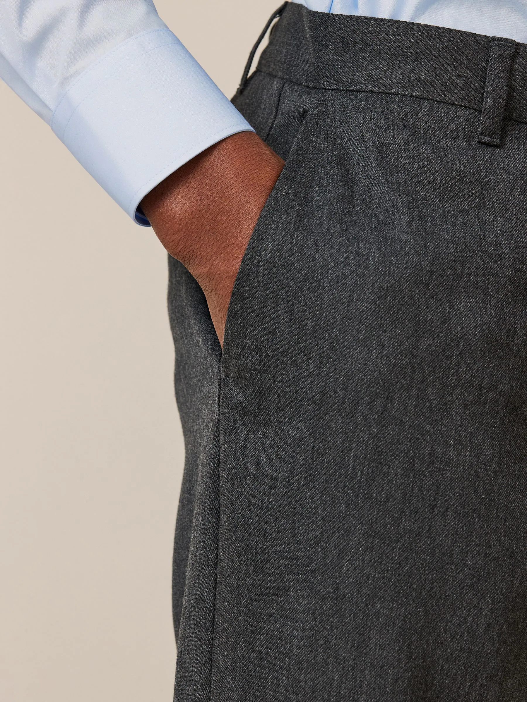 Grijs - Slim Fit - Modieuze broek zonder plooien