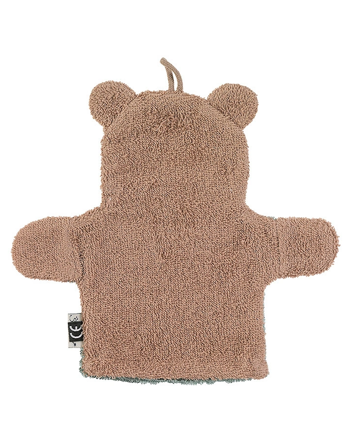 Spiel-Waschhandschuh BÄR BEN in braun/grün