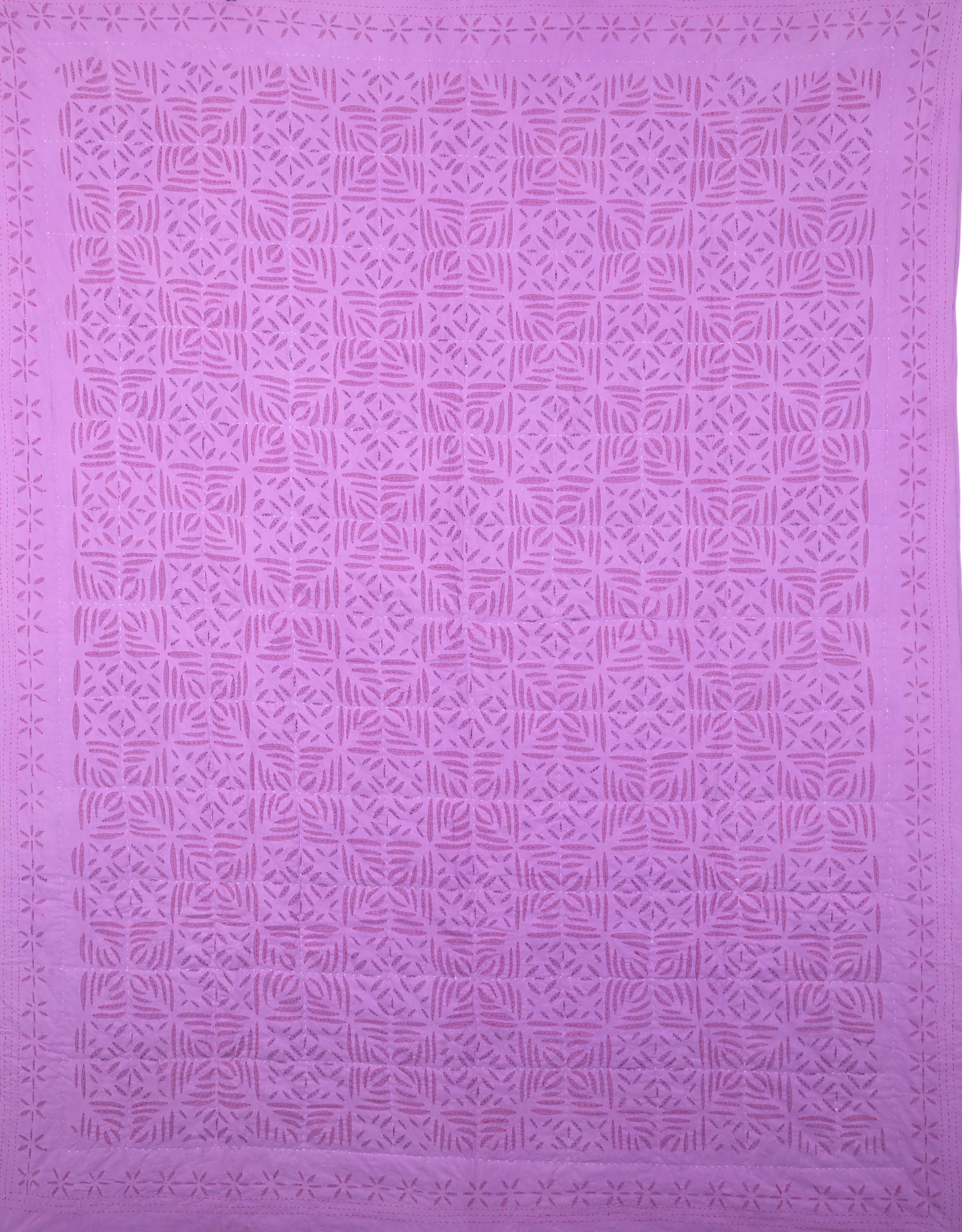 Quilt Applique 230 x 270 cm Violet
