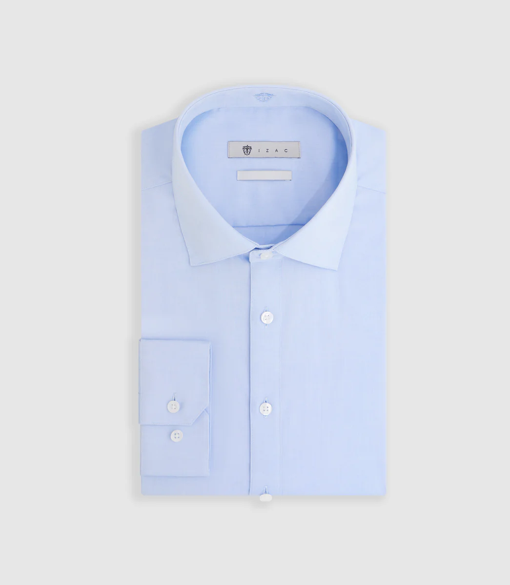 Chemise repassage facile bleu ciel 