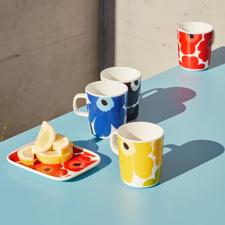 Marimekko - Oiva Unikko Servierplatte, 15 x 12 cm, weiss