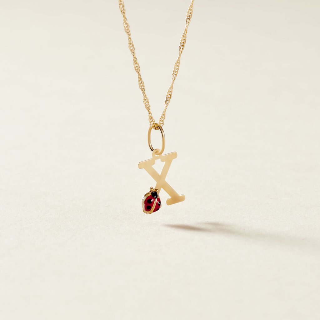Pendentif Helidie Coccinelle Lettre Or Jaune