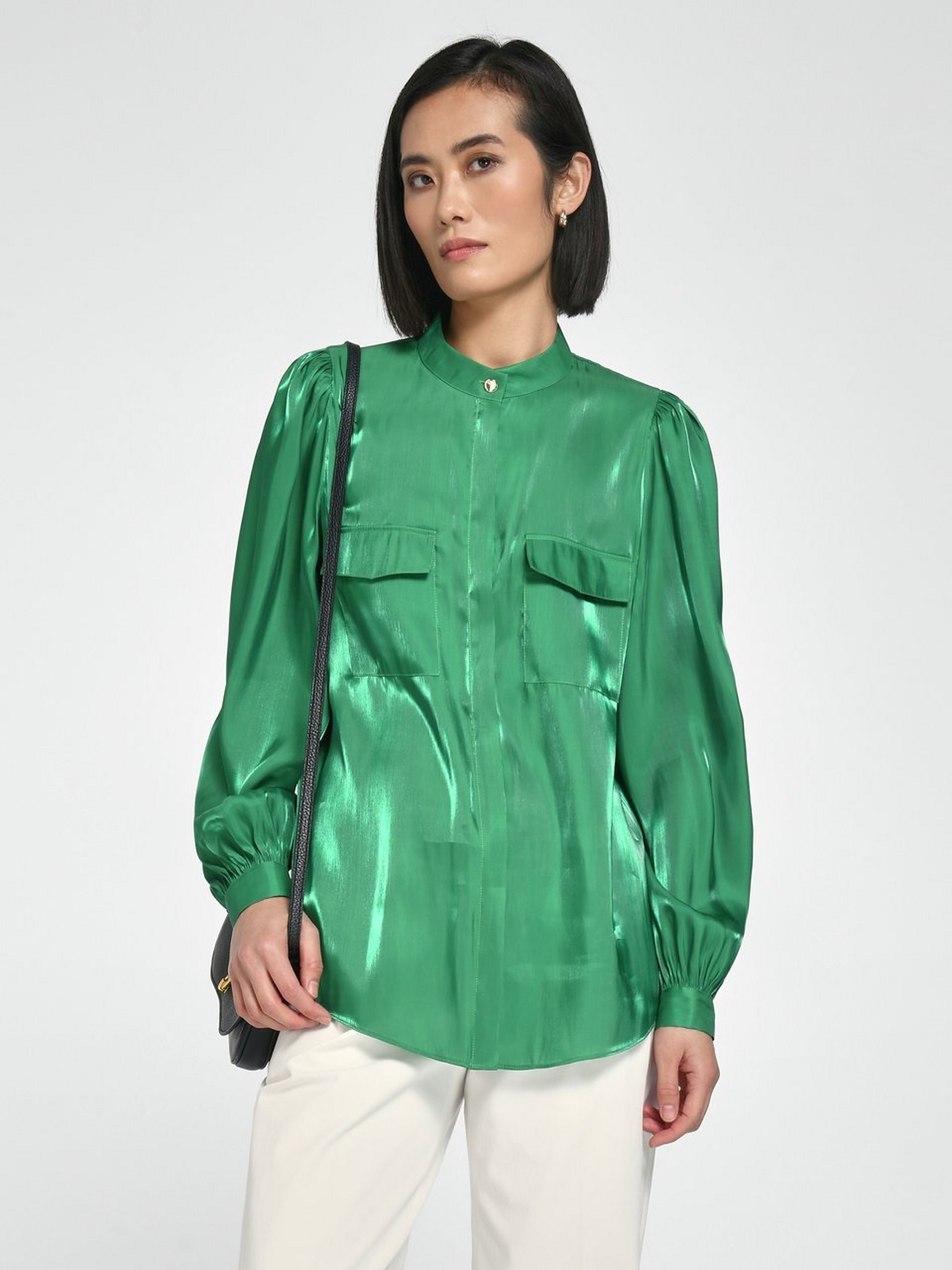 Bluse mit Stehkragen