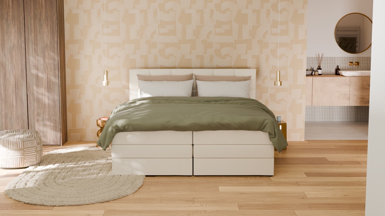 Opbergboxspring Jade - Matte leather ecru