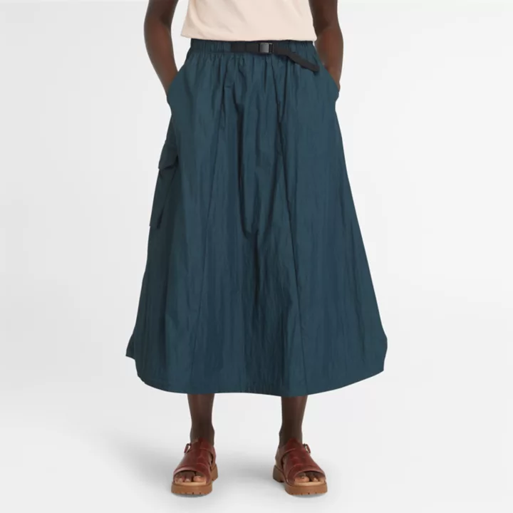 Jupe d'été utilitaire en crêpe pour femme en bleu marine