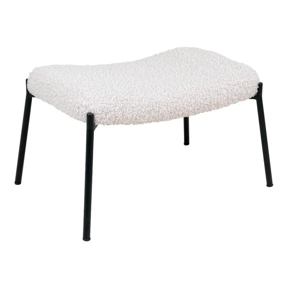 Hioshop Glasgow fauteuil met voetenbank wit