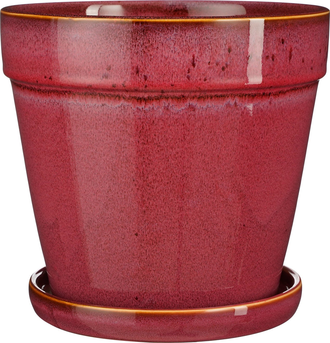 Mica Decorations bloempot met schotel Clint roze D 23 H 21 cm