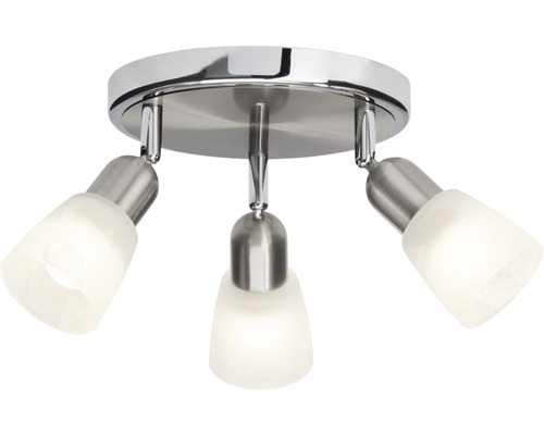 LED plafondspot 3x3W 3x250 lm 3000K Ø 19 cm nikkel/chroom