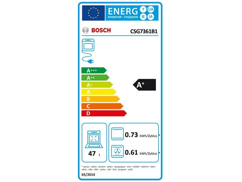 Bosch Einbaudampfbackofen CSG7361B1 Schwarz A Dampfbackofen mit digitalem Bedienring