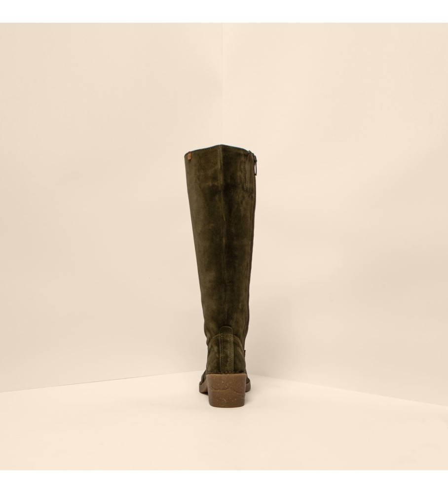 Botas de couro El Naturalista N5663 Verde Ticino - Altura do salto 5,5 cm -