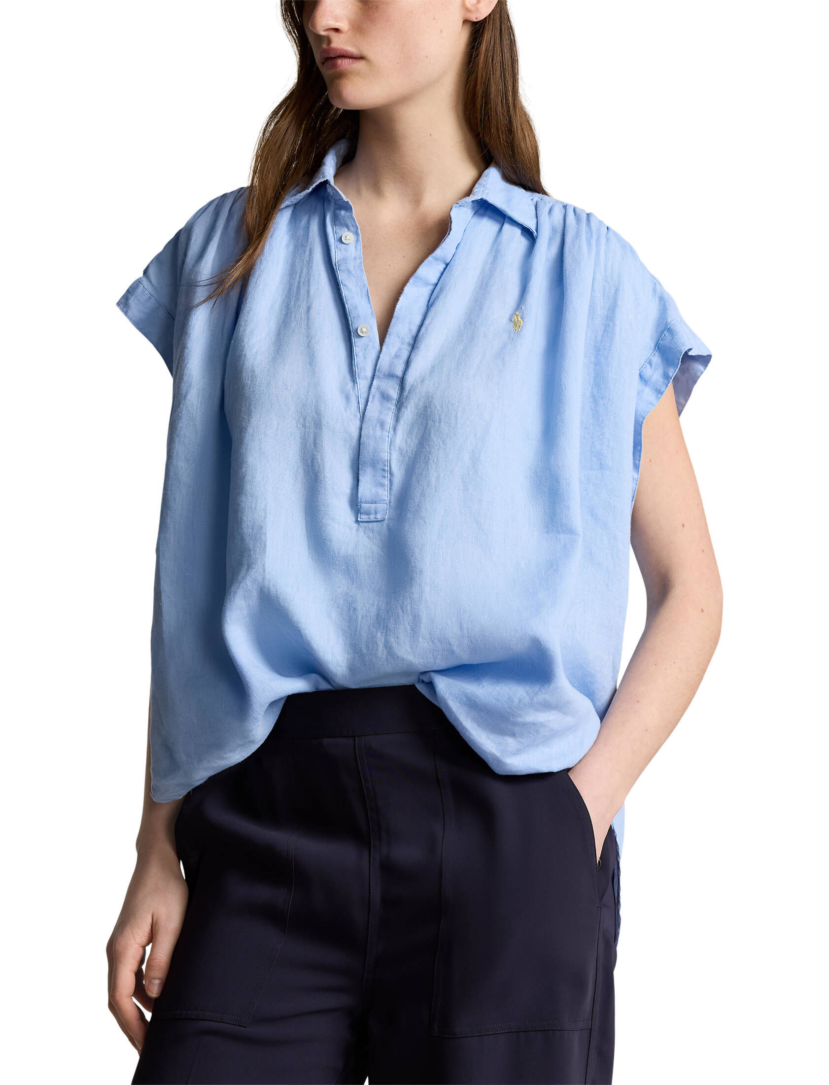 Polo Ralph Lauren| Damen Leinenbluse Kurzarm