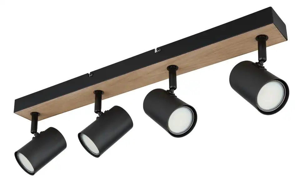 Deckenstrahler 13,5 cm 6 cm 4-flammig 55,5 cm matt, Schwarz