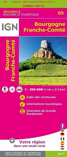 IGN - NR09 BOURGOGNE FRANCHE COMTE 1 250 000