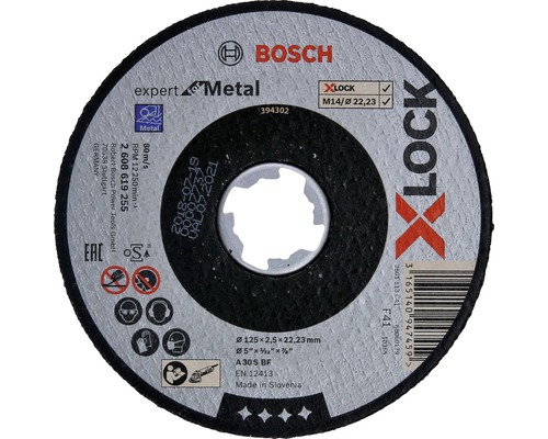 Doorslijpschijf Ø 125x22,23x2,5 mm Expert voor Metaal, X-LOCK opname