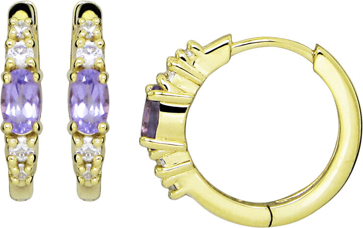Lush Lush Jewelry Amethyst Creoler - Forgyldt Forgyldt