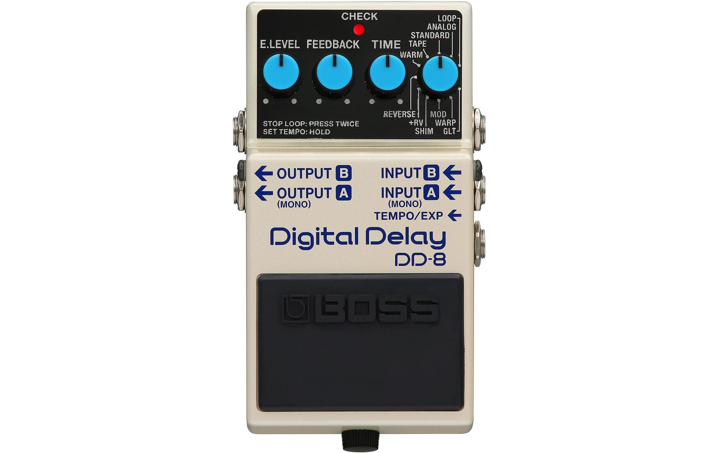 Pedal DD-8<br>Soundvielfalt und maximale Delay-Power