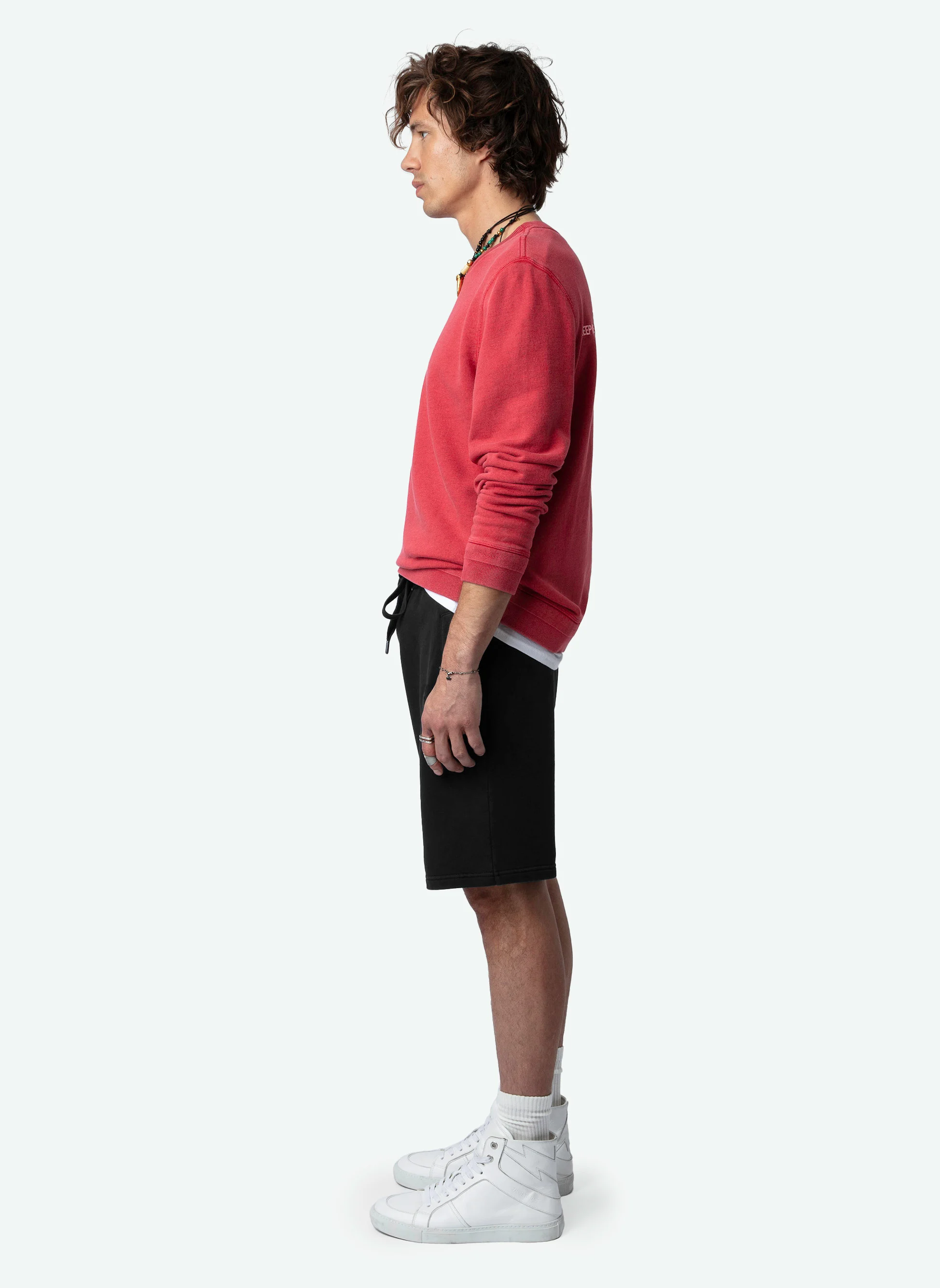 STONY - Sweat col rond en coton bio | Rouge