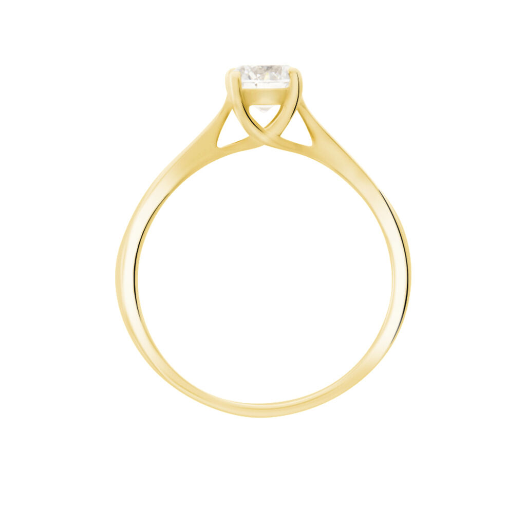 Bague Solitaire Fiona Or Jaune Diamant Synthetique