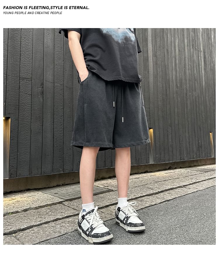 emeisa - Hoge taille effen wijde joggingbroek