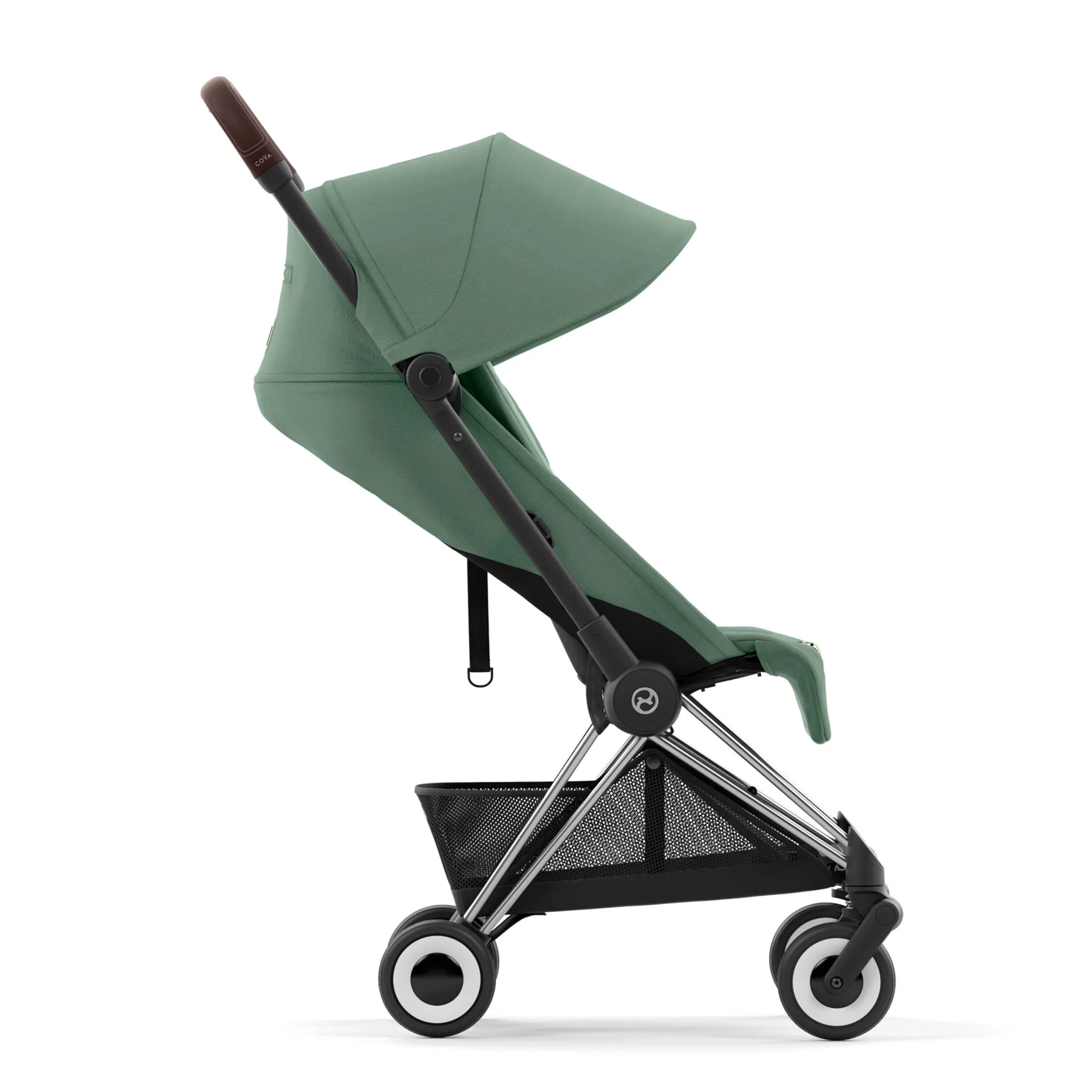 Cybex Poussette Coya - Cadre chromé avec siège vert feuillage