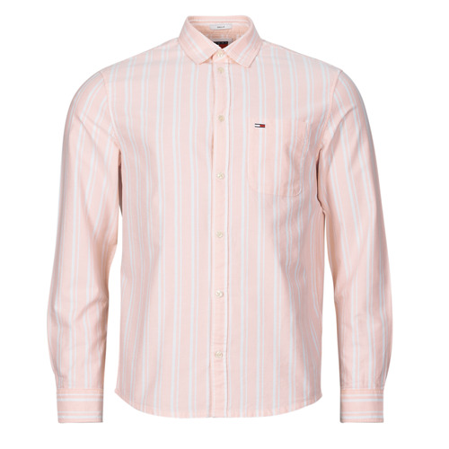Tommy Jeans - TJM REG OXFORD STRIPESHIRT Rosa