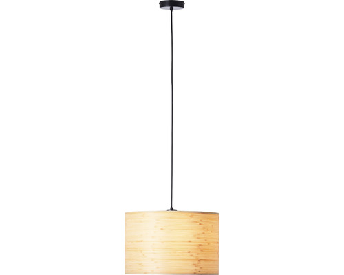 Hanglamp, 1-lichts, HxØ 120x35 cm, zwart/bruin/naturel