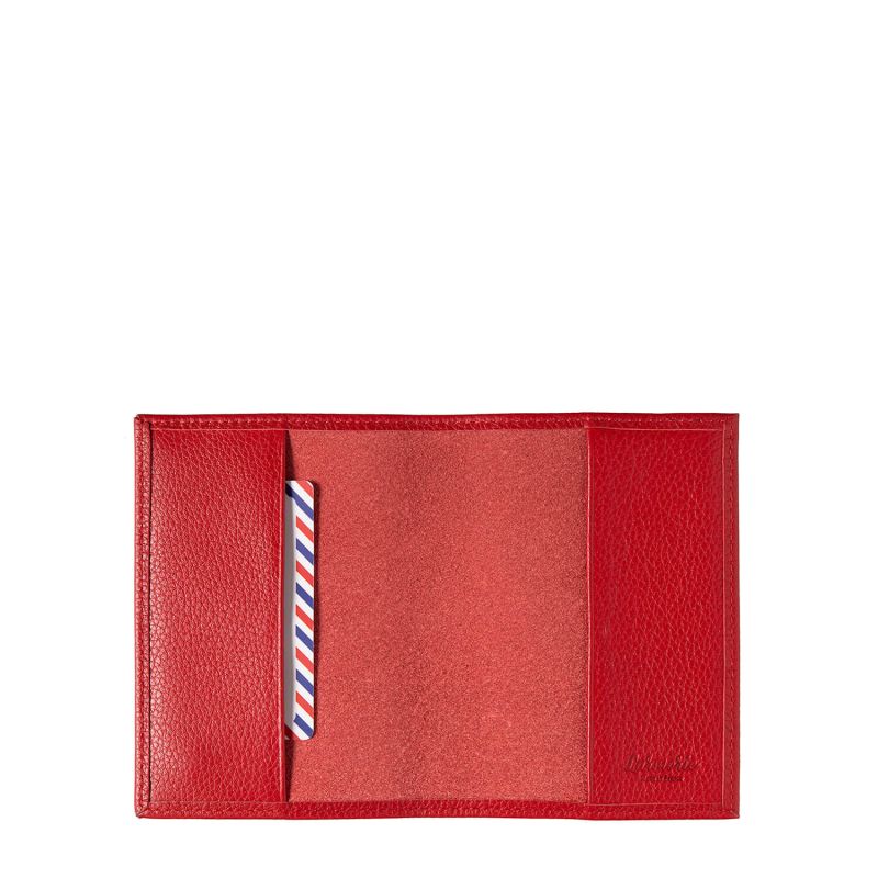 Porte-passeport Louis en cuir grainé Rubis Rouge