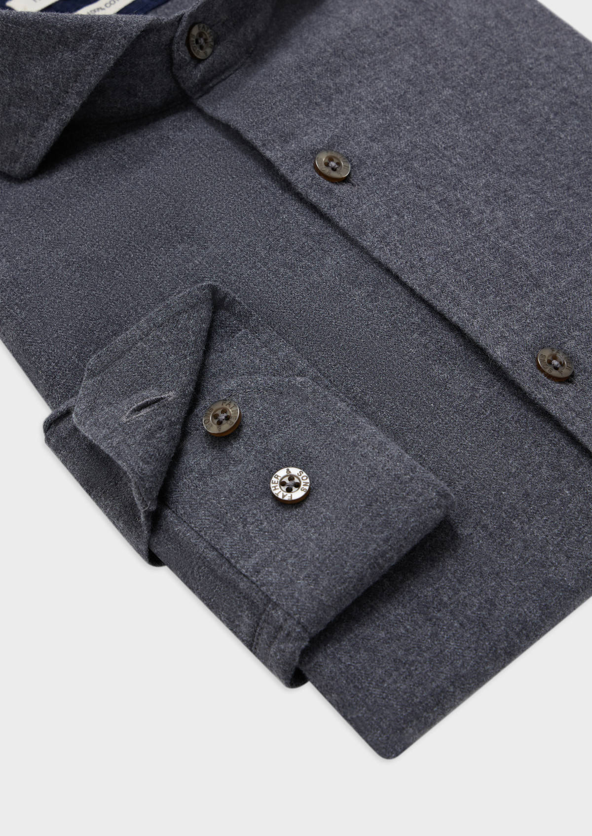 Chemise sport Slim en twill de coton uni gris souris