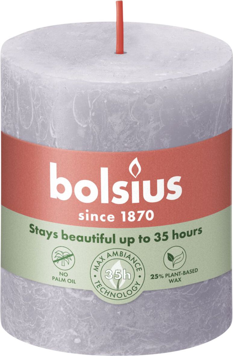 Bolsius stompkaars Rustiek Shine paars 35 uur D 6,8 H 8 cm