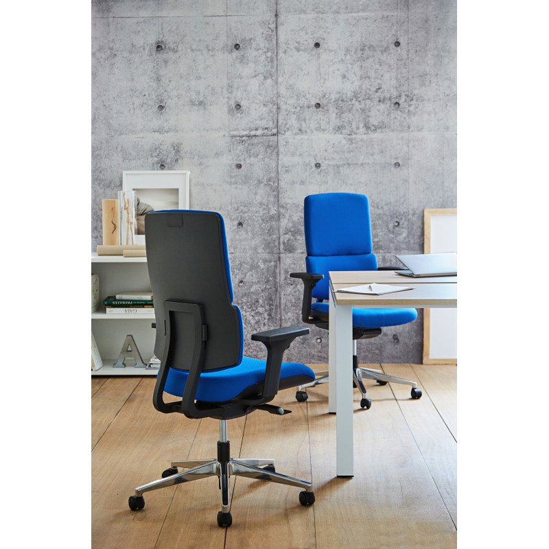 Chaise de bureau IMAX tissu - avec ou sans accoudoirs - Soutien lombaire - Mécanisme Synchrone auto régulé- Pieds aluminium