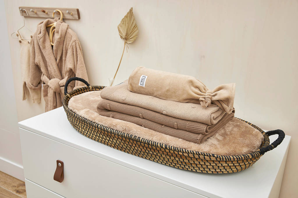 baby wiegdeken Mini Knots 75x100 cm Sand