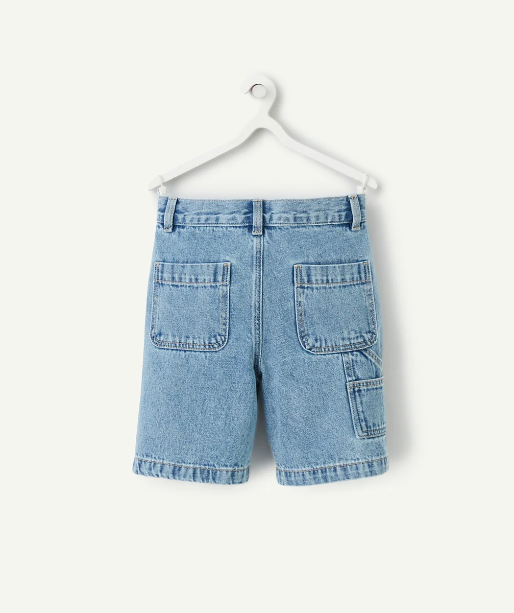 bermuda relaxed garçon en denim low impact