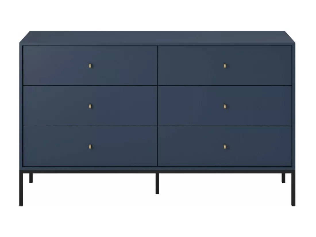 Commode - 154 cm - 6 tiroirs - bleu marine - MONNE