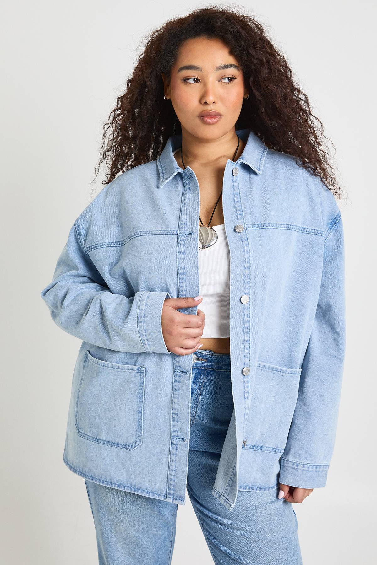 boohoo Surchemise En Denim Grande Taille