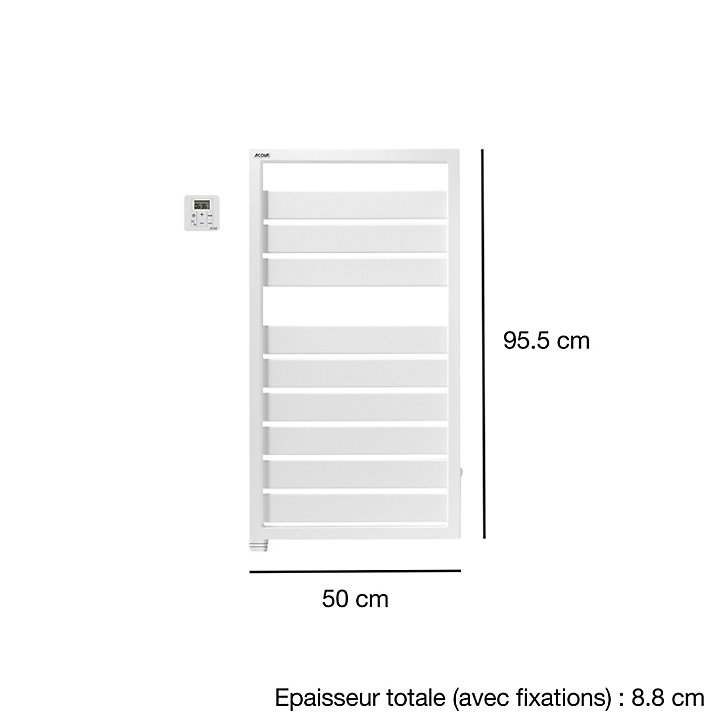Sèche-serviettes électrique à inertie fluide Acova Astrakan noir 500W
