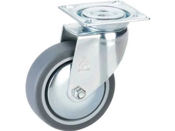 Dörner   Helmer 770200C, Sort, Metallic, 50 kg, Termoplastisk elastomer (TPE), 1 stk, Kugleleje, 7,5 cm