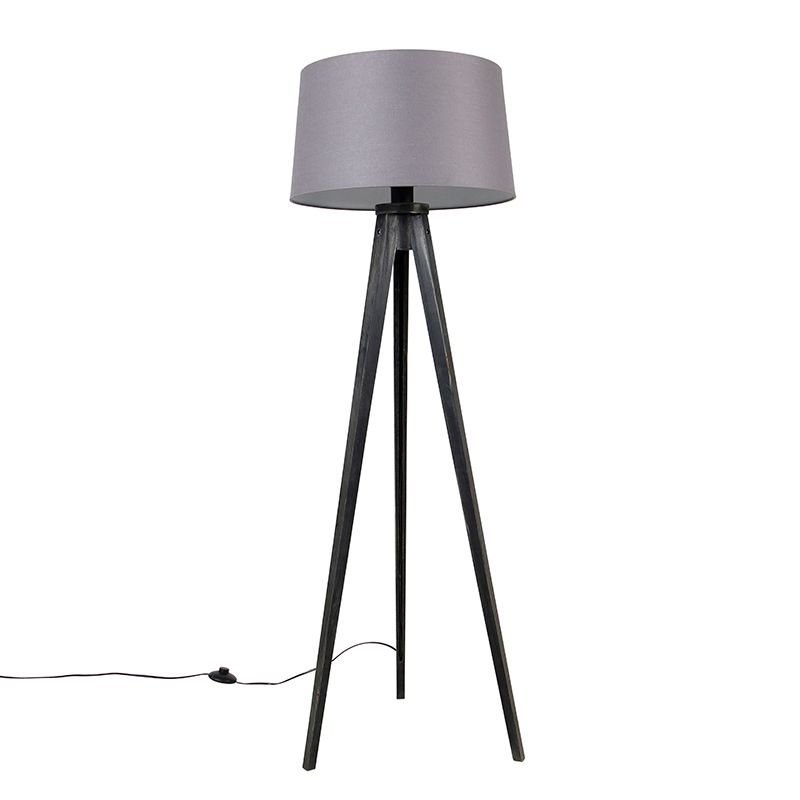 Tripod zwart met linnen kap Donkergrijs 45 cm - Tripod Classic