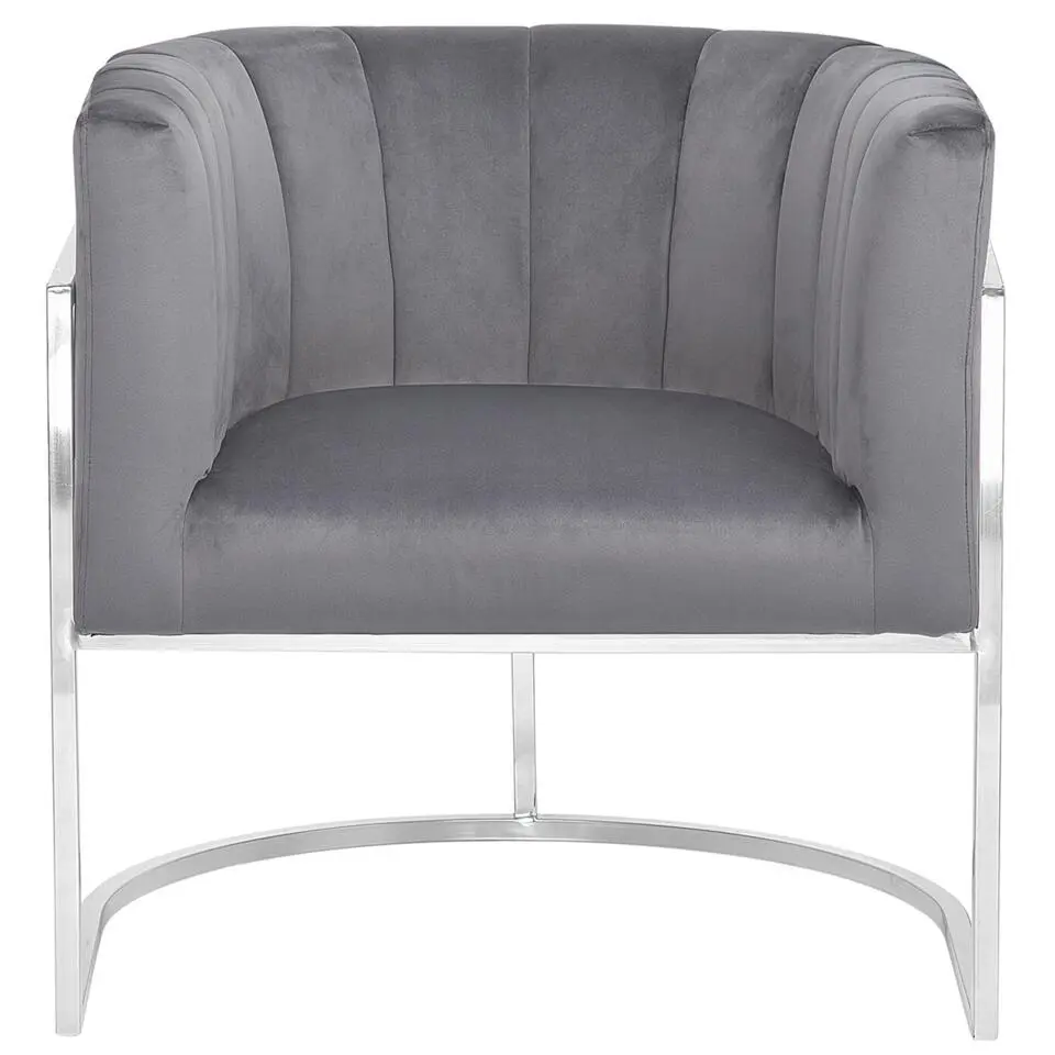 LARVIK - Fauteuil - Grijs - Fluweel