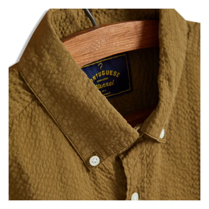 Portuguese Flannel Chemise Seersucker Atlantico | Olive