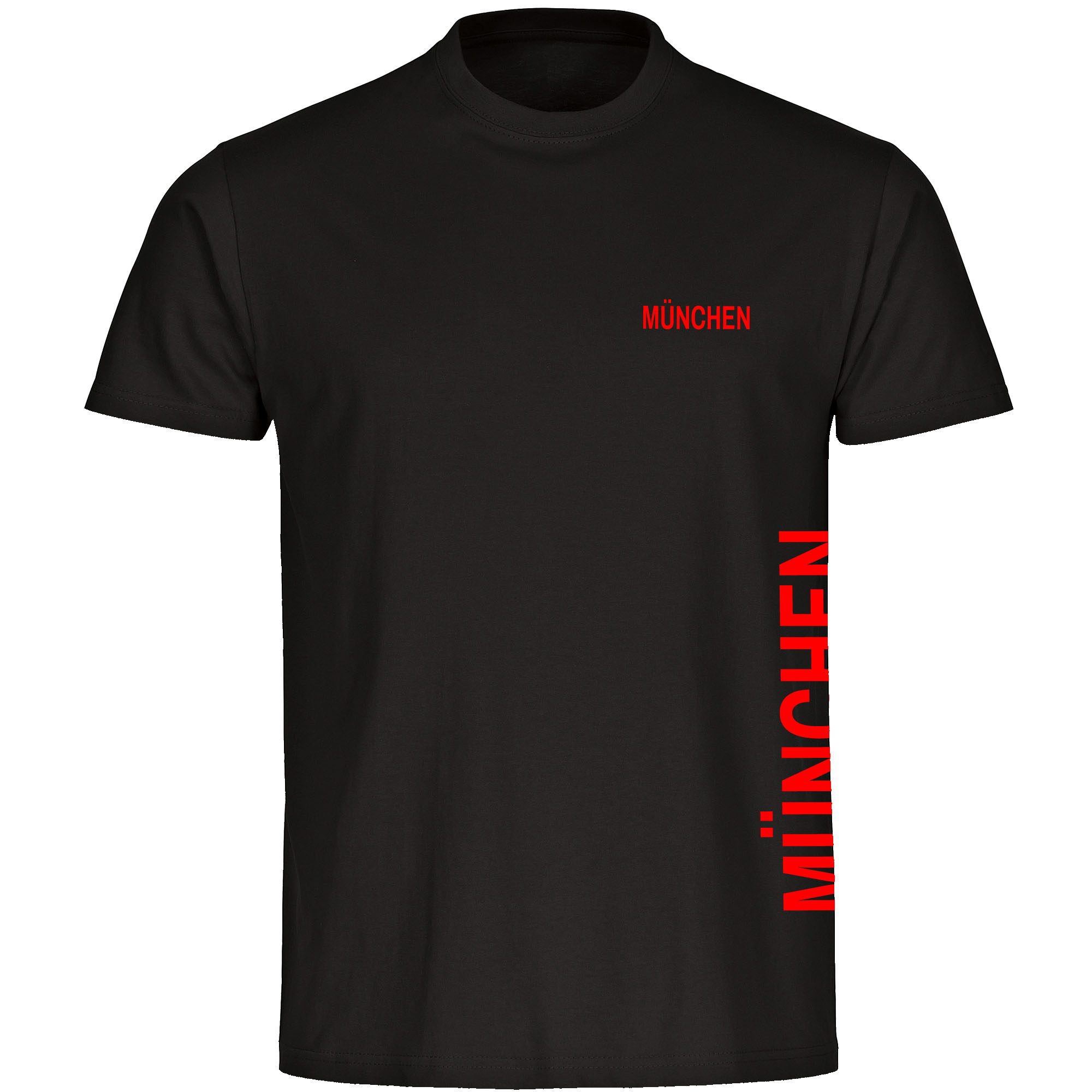 multifanshop® Herren T-Shirt - München rot - Brust & Seite - Druck rot