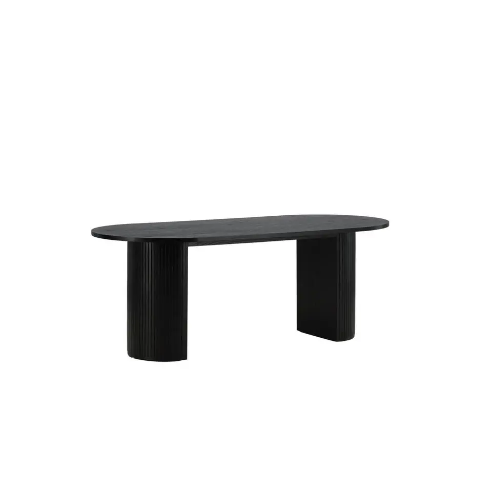 Eettafel Ovaal Zwart 200cm - Fineer - Scandinavisch