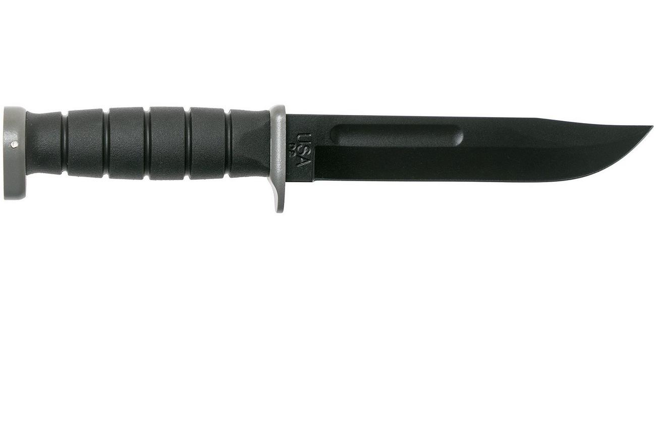 KA-BAR D2 Extreme Fighting Knife 1292, straight edge, Kraton handle, kunststof schede