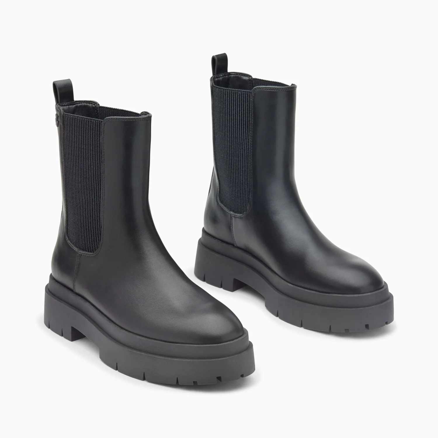 Bottines-Bottines Chelsea Océane noires à plateforme crantée